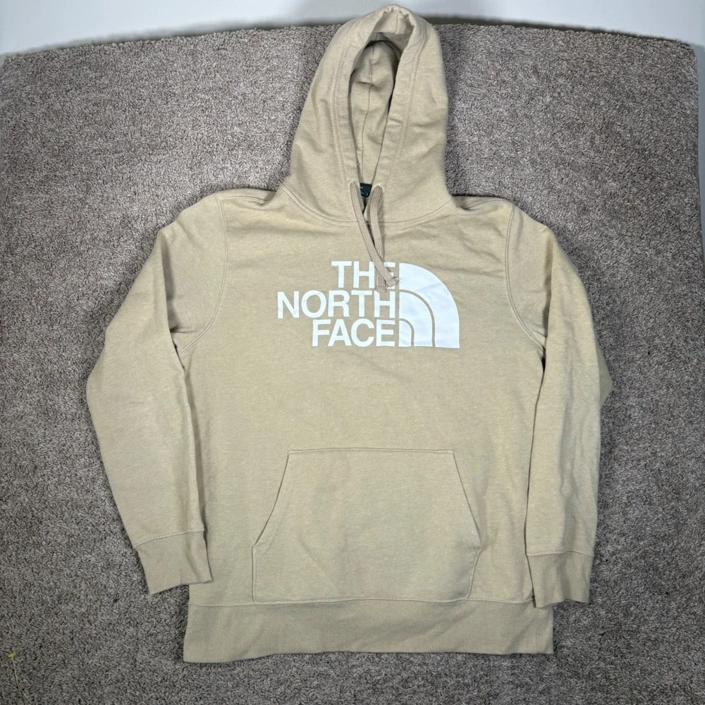 The North Face‎ Mens Large Tan Khaki Half Dome Logo Pullover Hoodie Sweatshirt